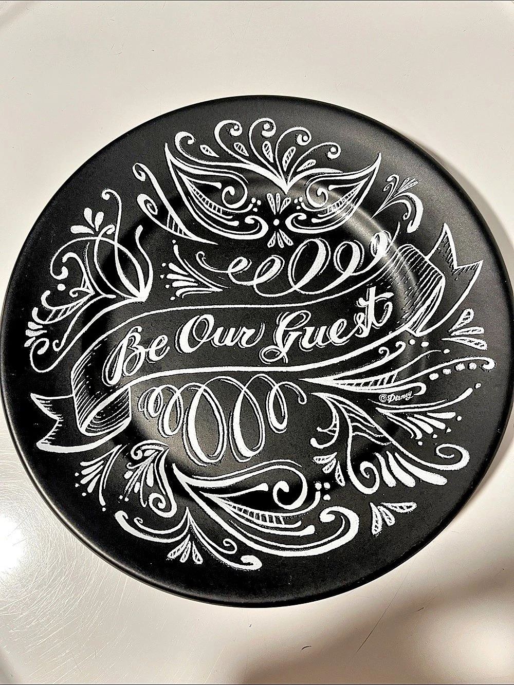 Disney Be Our Guest Plate Black & White Plate